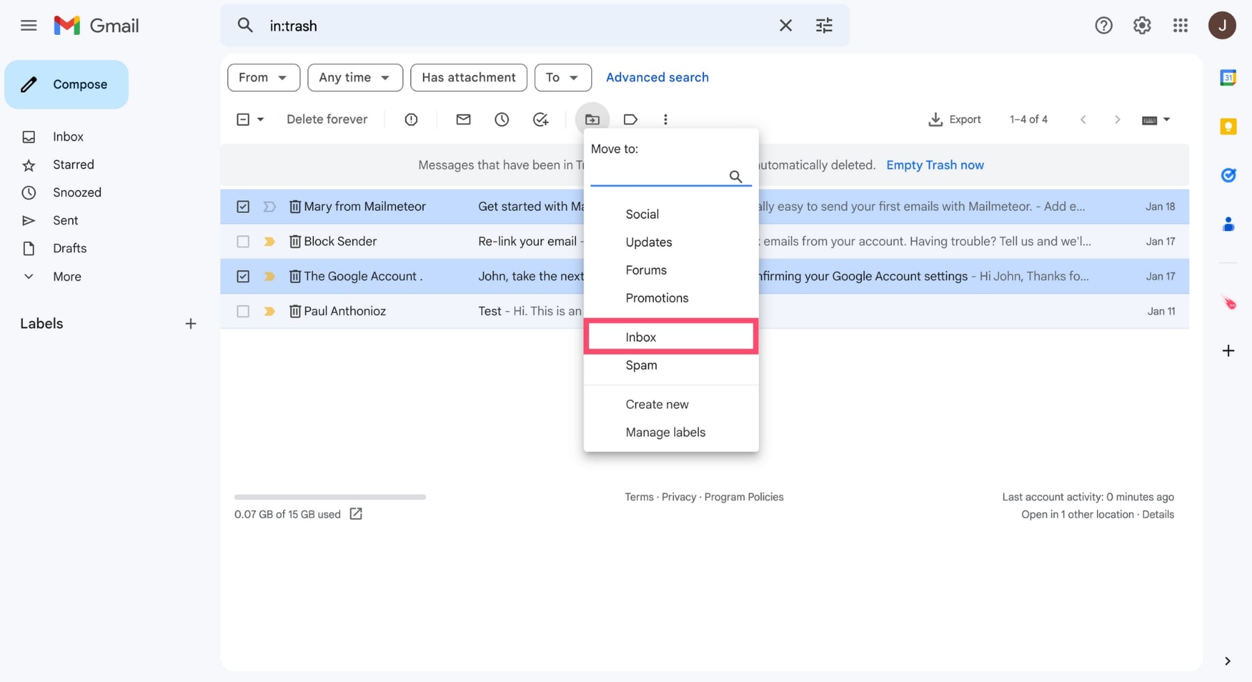 How to Delete Emails in Gmail