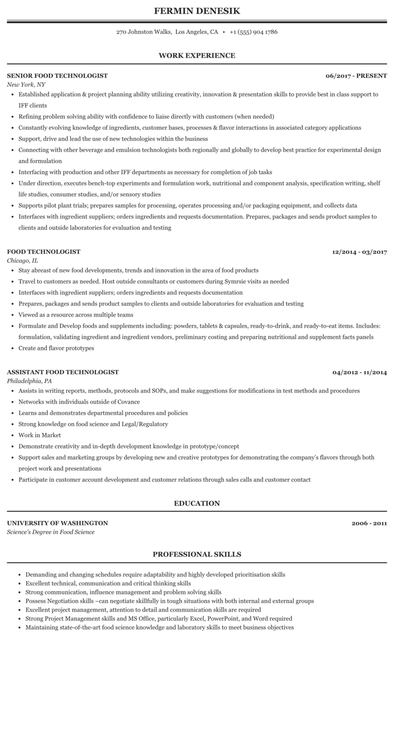 Cv Of Food And Beverage : 2gr2qim4knqkbm