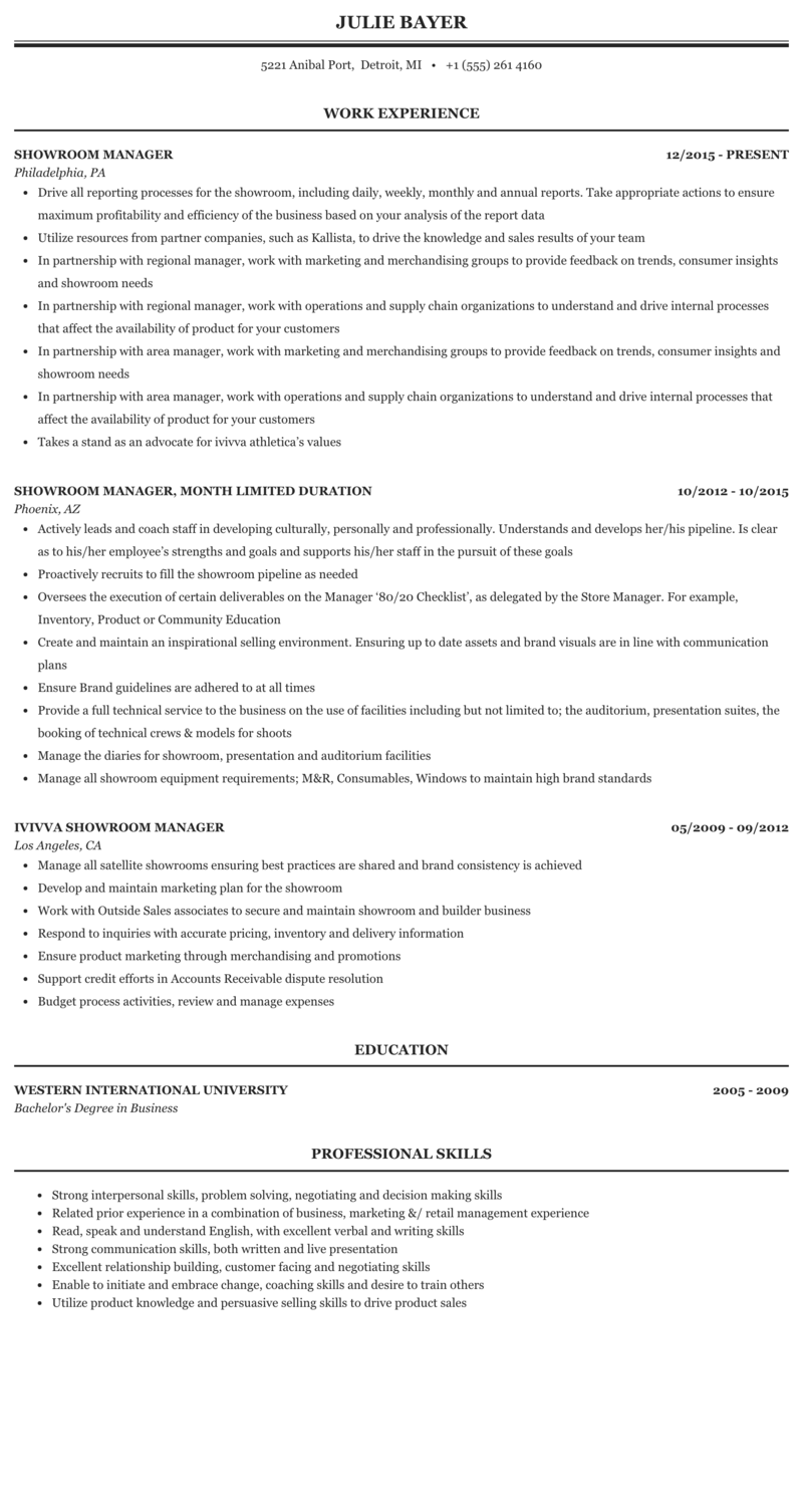 Interior Design Showroom Assistant Job Description