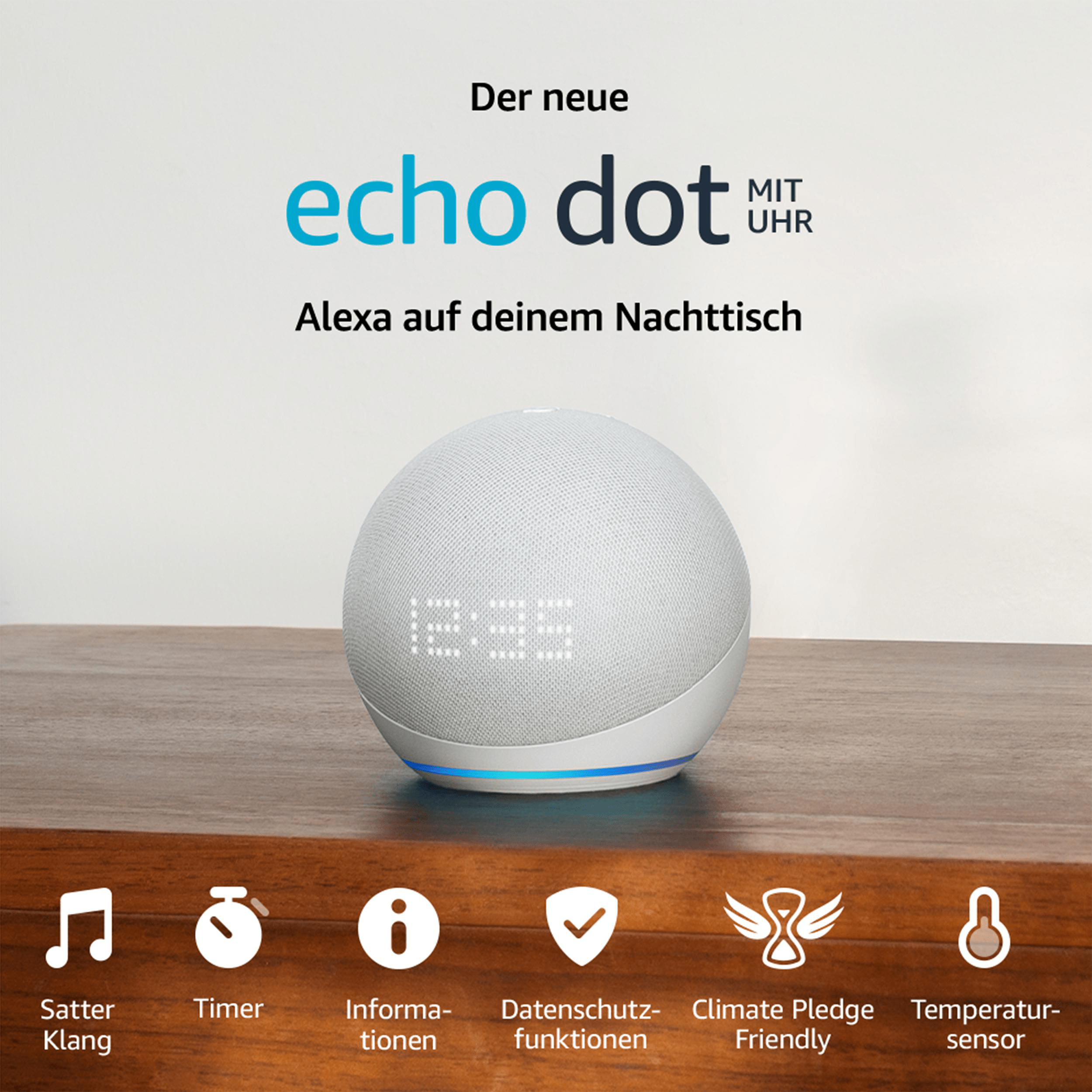 AMAZON Echo Dot 5. Generation mit Uhr, weiß online kaufen | MediaMarkt