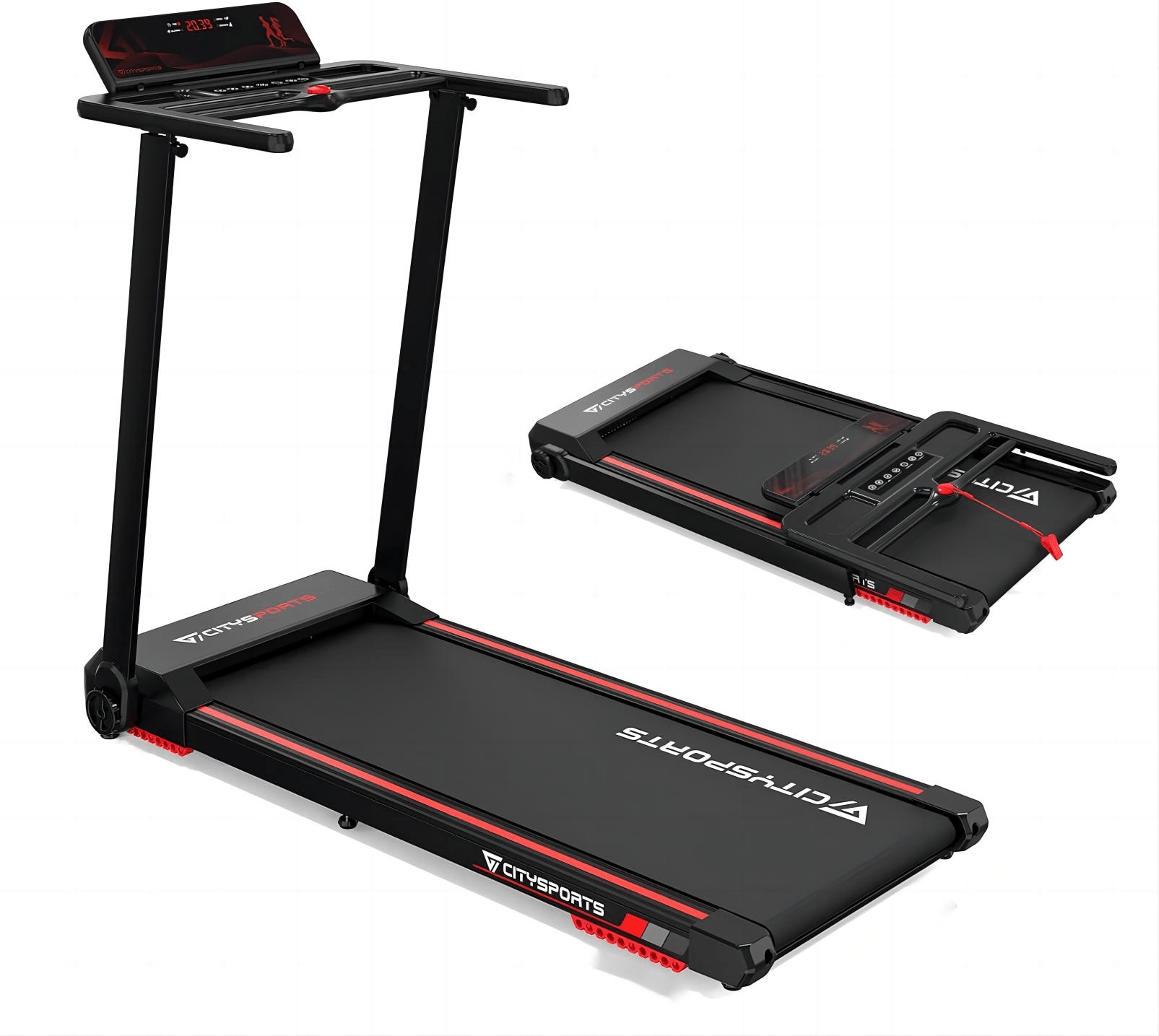 CITYSPORTS WP9 Klappbar Laufband für Zuhause 1-12km/h mit Holder