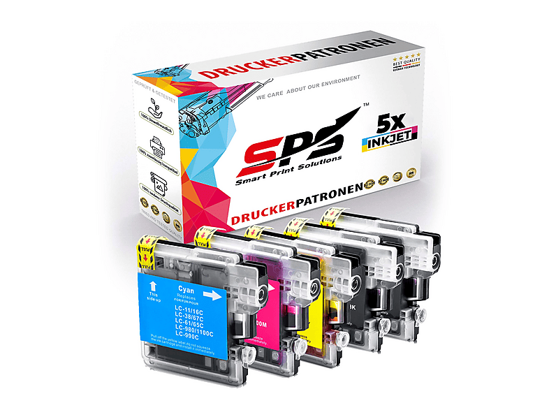 SPS S13421 Tintenpatrone Schwarz Cyan Magenta Gelb (LC980 LC1100