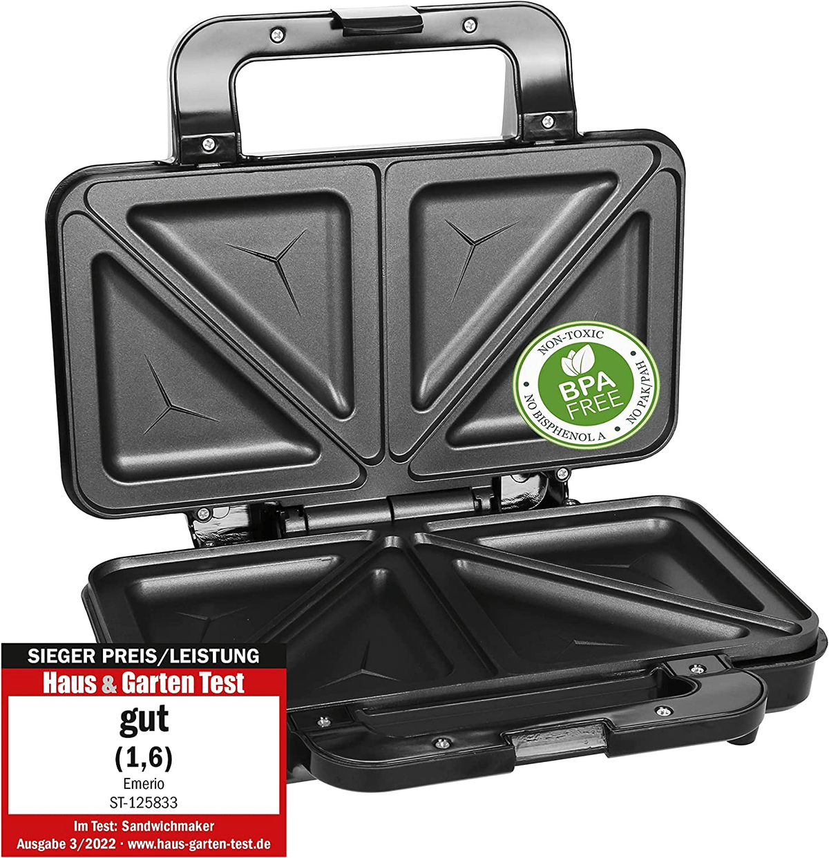 EMERIO ‎ST-125833 Sandwichmaker Silber | MediaMarkt