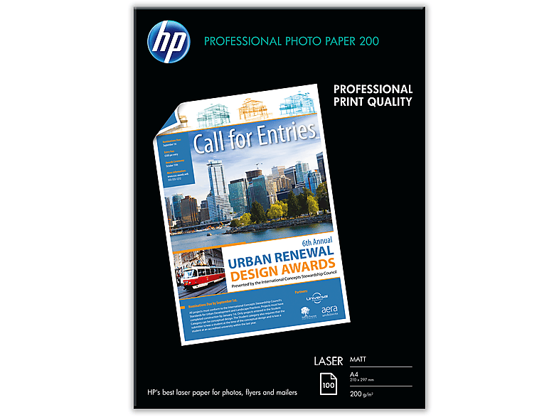 Papel fotográfico láser mate profesional 100 hojas/210 x 297 mm Hp