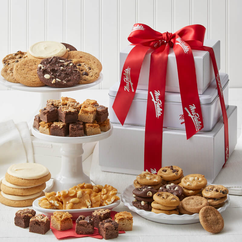 Traditional Stripe Cookie Tower Mrs. Fields®