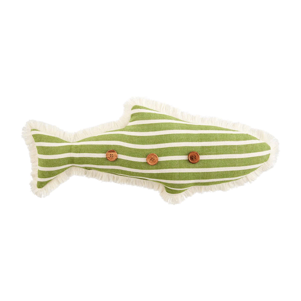 Green Fish Shaped Pillow Mud Pie