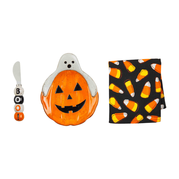 Pumpkin Halloween Plate Set Mud Pie