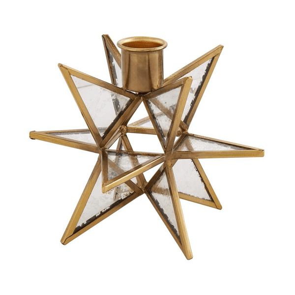 Gold Star Candle Holder Mud Pie