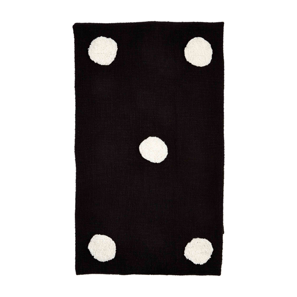 Black Dot Tufted Throw Blanket Mud Pie
