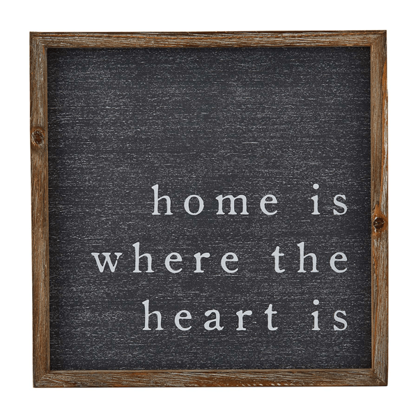Home Is Where The Heart Is Wall Sign Mud Pie