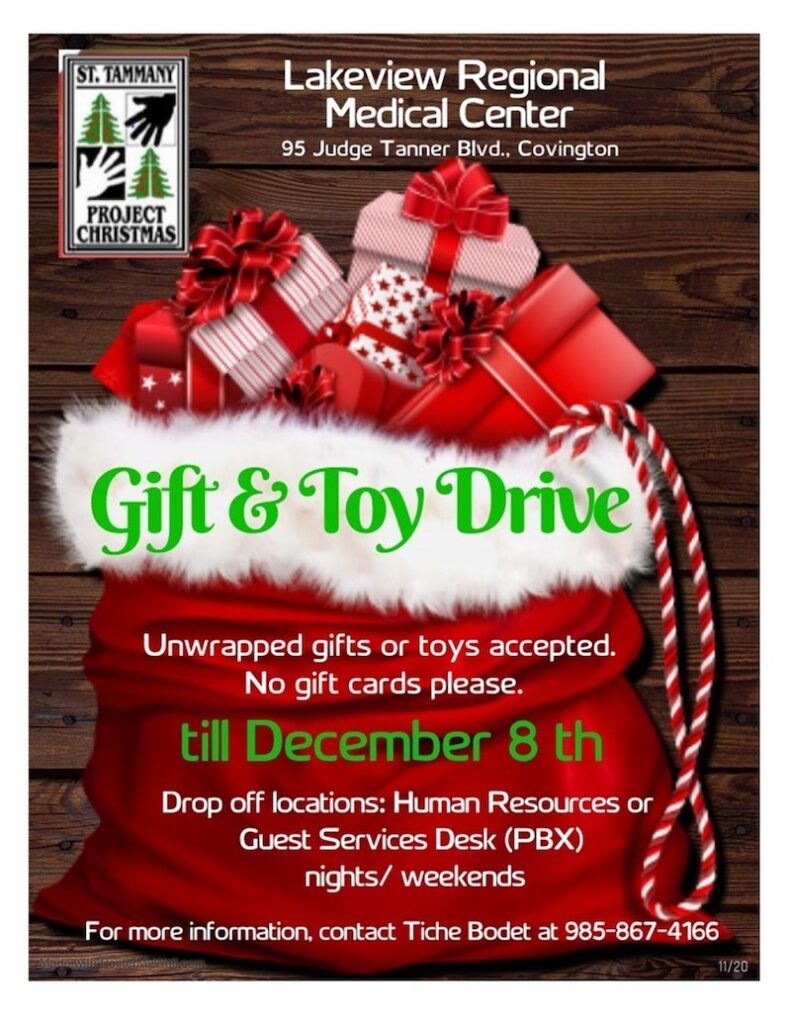 Lakeview Regional Holiday Gift & Toy Drive supporting St. Tammany