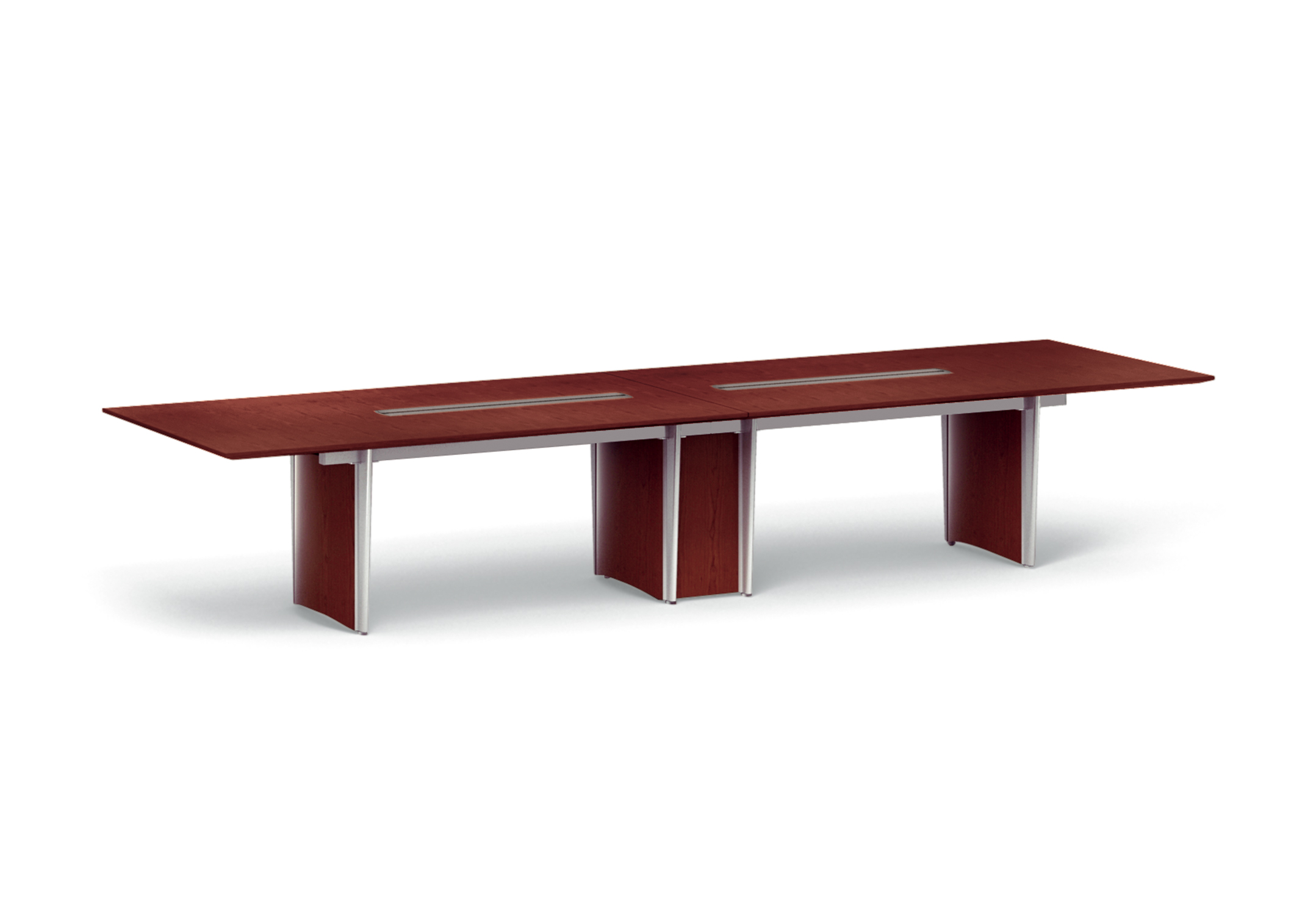 Saber Conference Table Rectangle Natural Walnut Veneer Panel Base