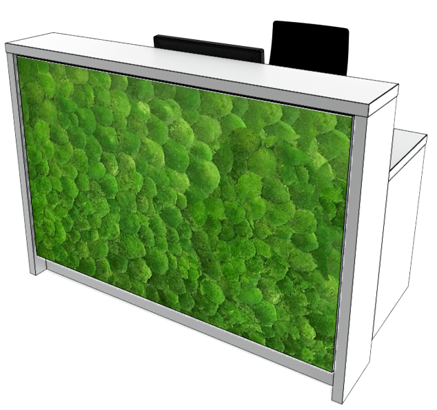 Straight Compact Moss Reception Desk Office Reality
