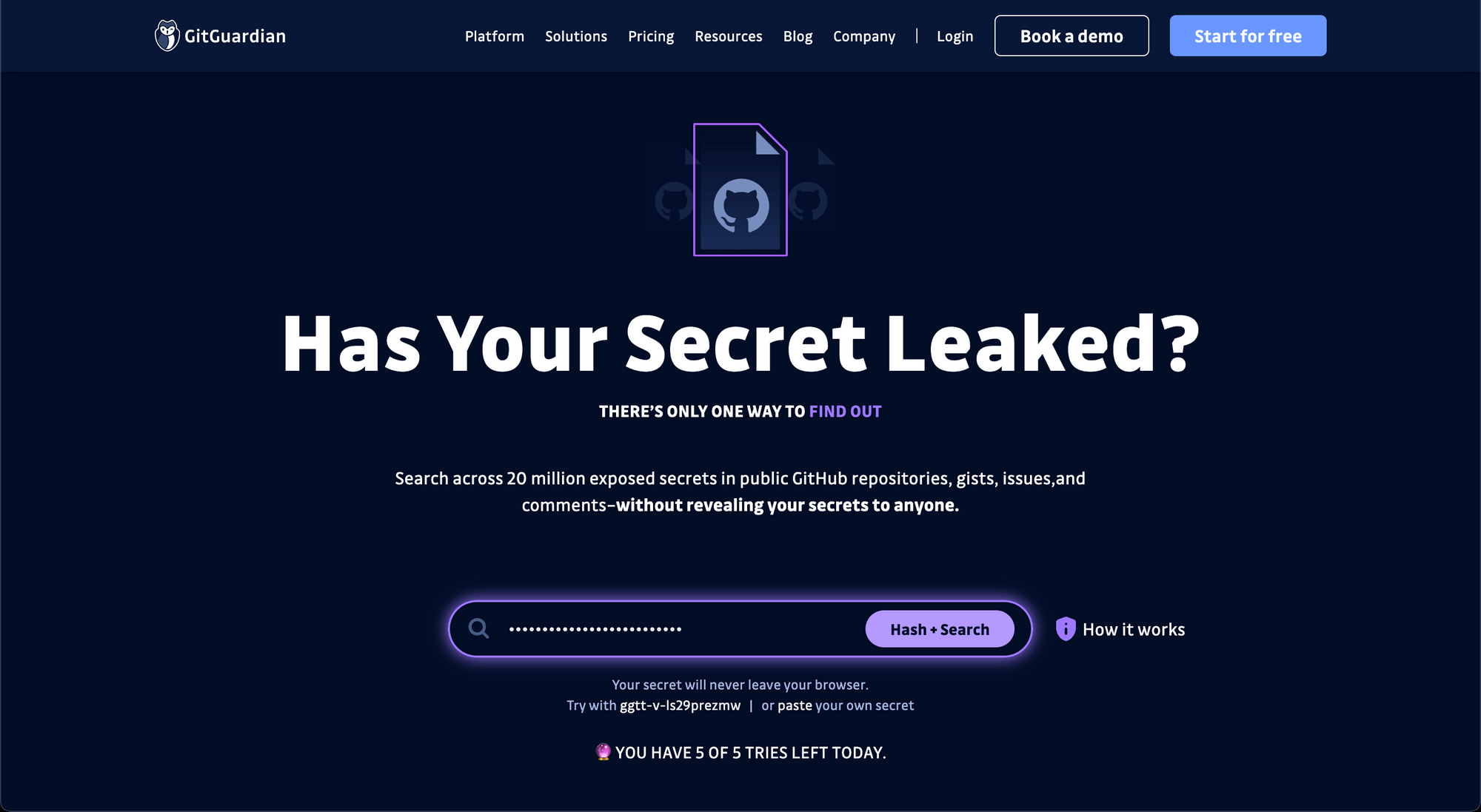 HasMySecretLeaked on offsec.tools