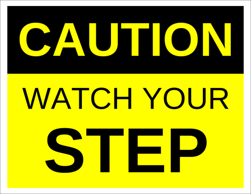 "Caution - Watch Your Step" Sign Template | OnlineLabels®