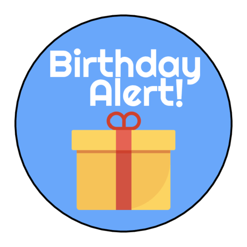 "Birthday Alert" Planner Sticker OnlineLabels