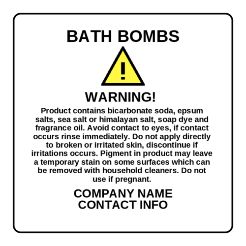 Bath Bomb Rectangle Warning Label OnlineLabels