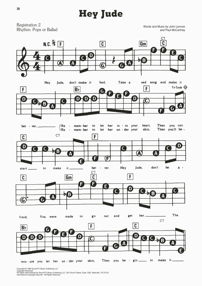 Hey Jude Piano Sheet Music OnlinePianist