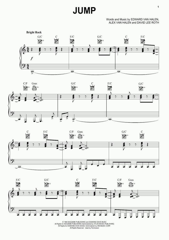 Jump Piano Sheet Music OnlinePianist
