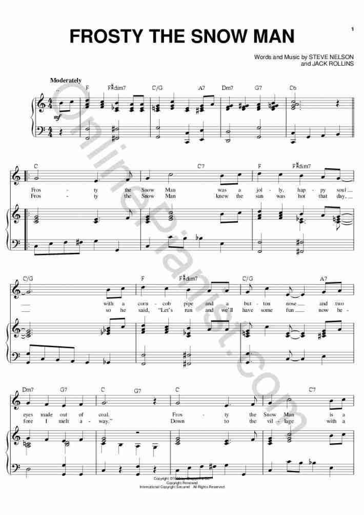Frosty The Snowman Piano Sheet Music OnlinePianist