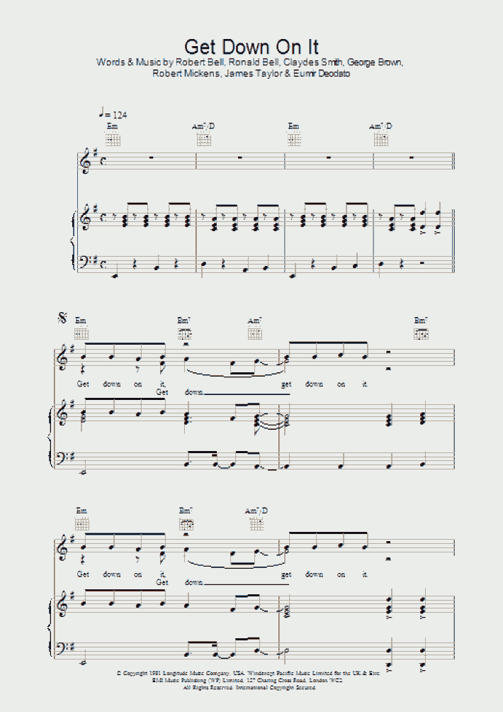 Get Down On It Piano Sheet Music OnlinePianist