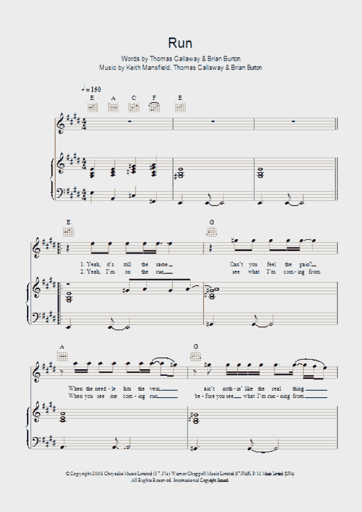 Run Piano Sheet Music OnlinePianist