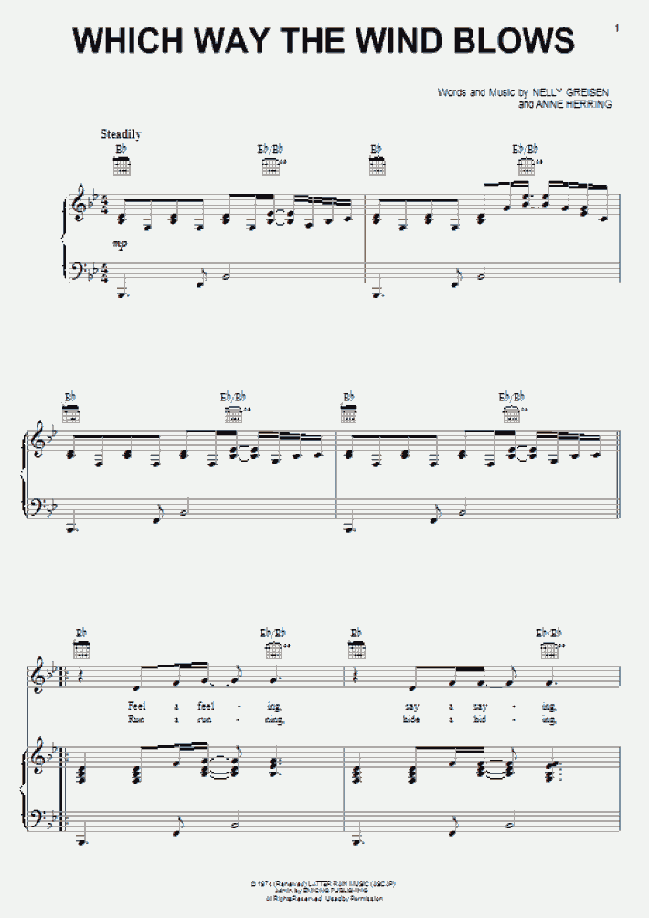 Which Way The Wind Blows Piano Sheet Music