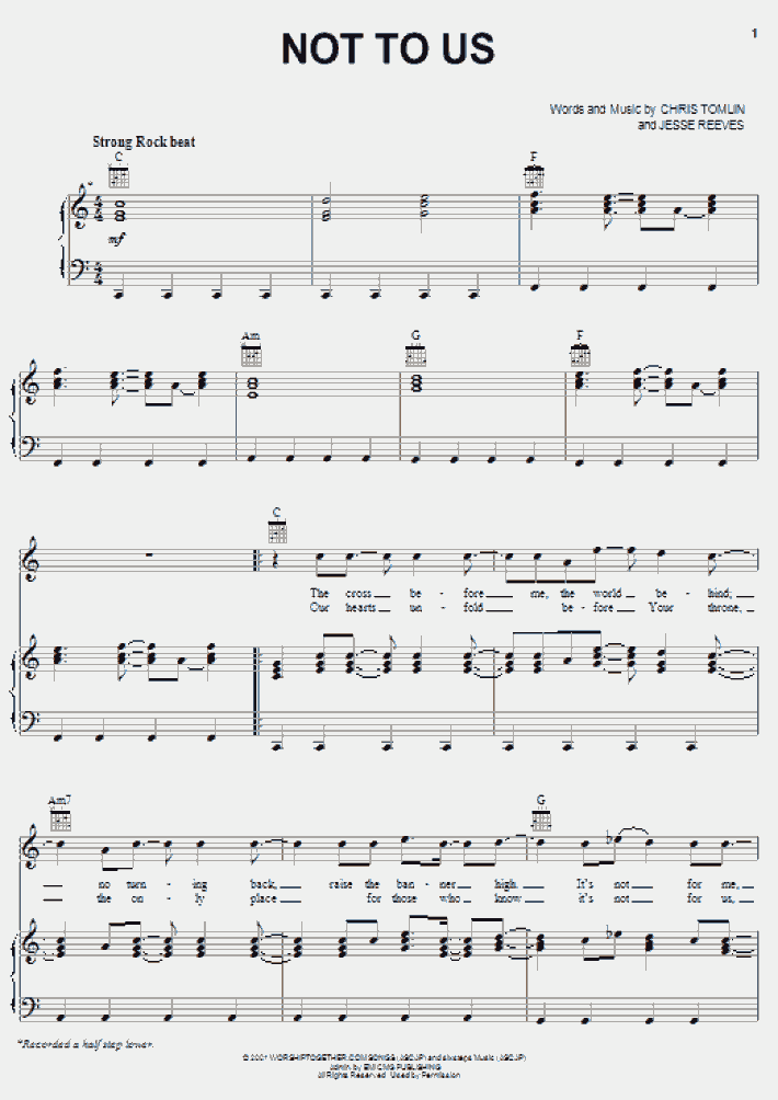 Not To Us Piano Sheet Music OnlinePianist