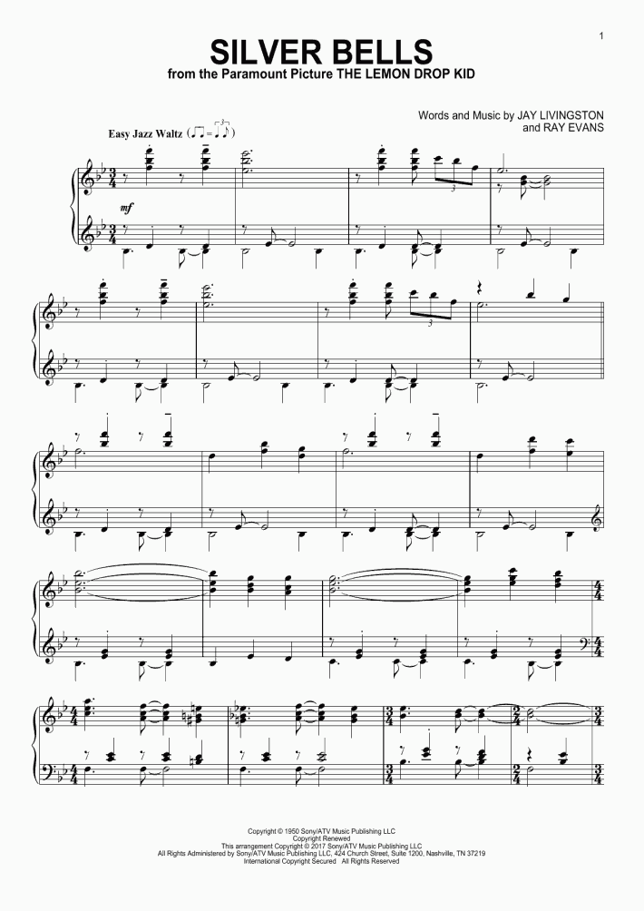 Silver Bells Piano Sheet Music OnlinePianist
