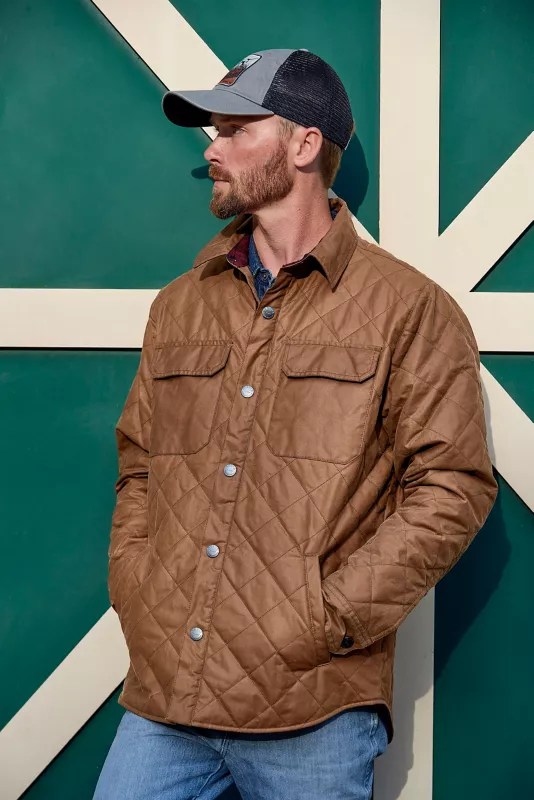 Bethel DiamondQuilted Waxed Cotton Shirt Jacket Orvis