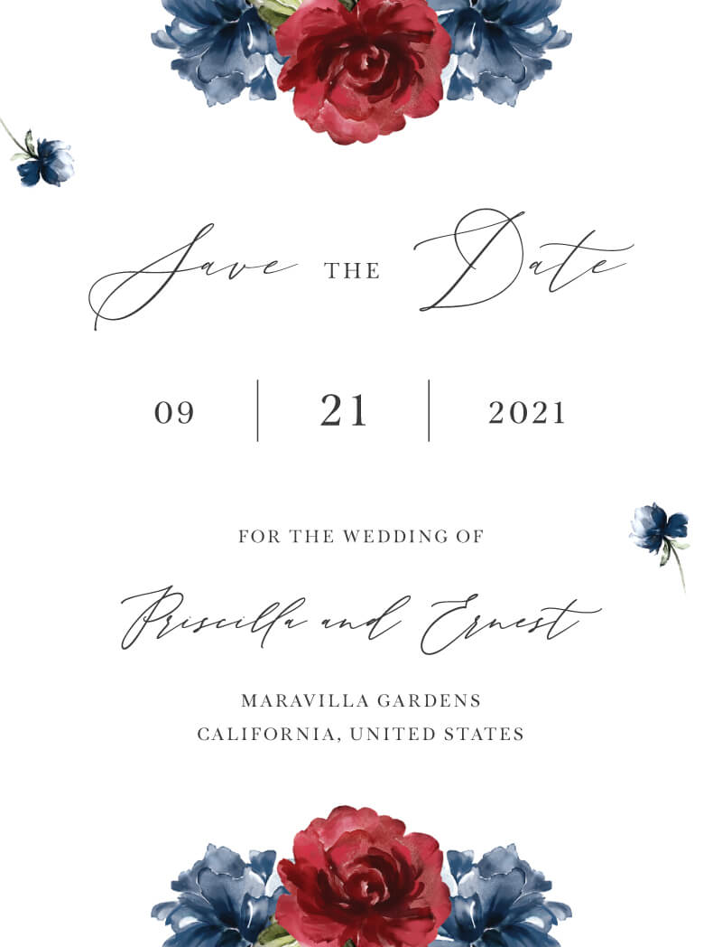 Flower Code Digital Printing Save The Date