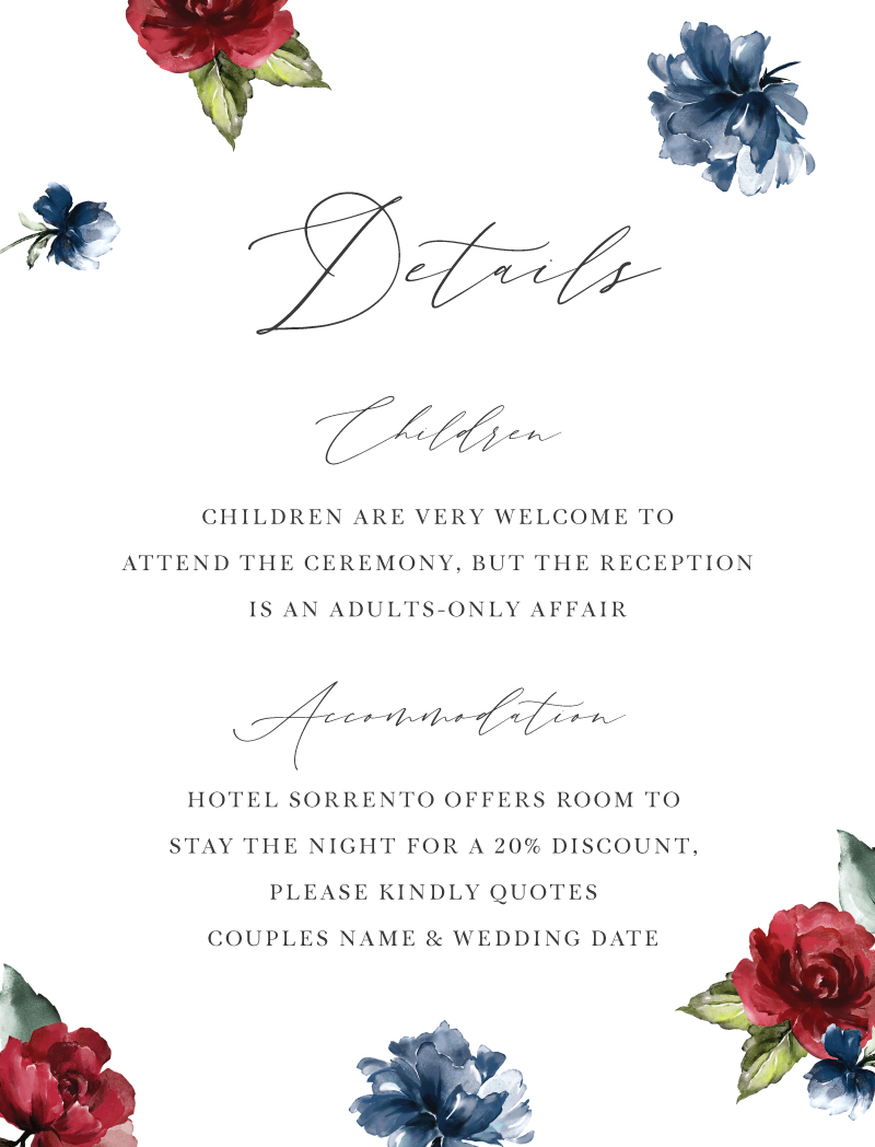 Flower Code Digital Printing Information Cards