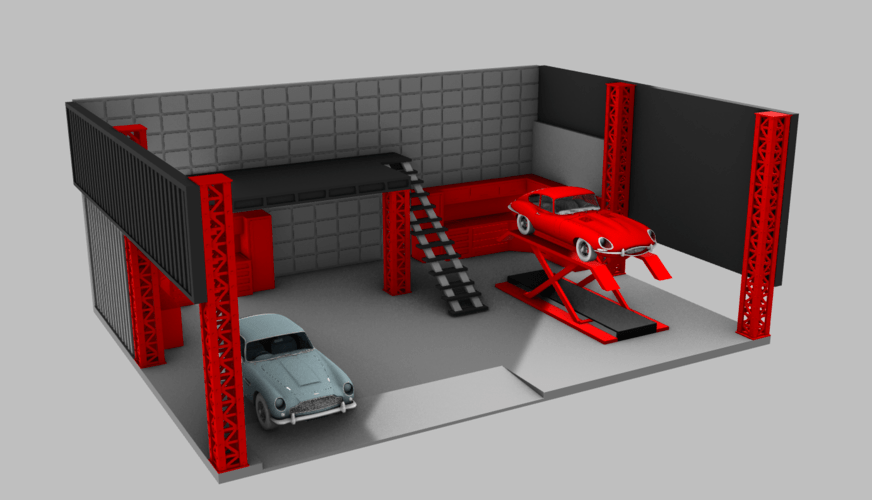3D Printed Diorama Garage Diecast Garage 164 1/64 by Muharrem