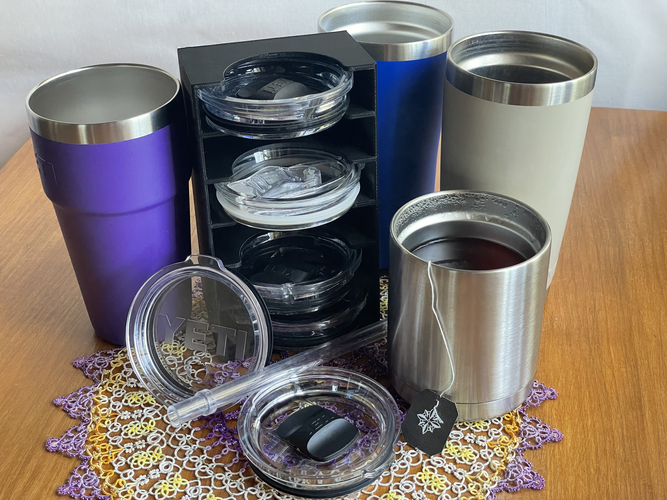 3D Printed Drinkware Lid Rack Organizer Bundle Fits YETI® lids by