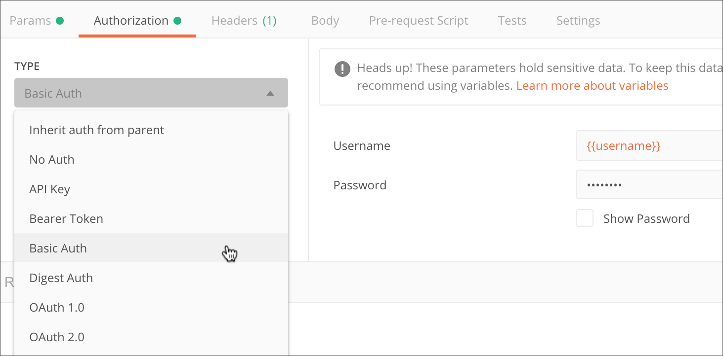 Authorizing requests Postman Learning Center