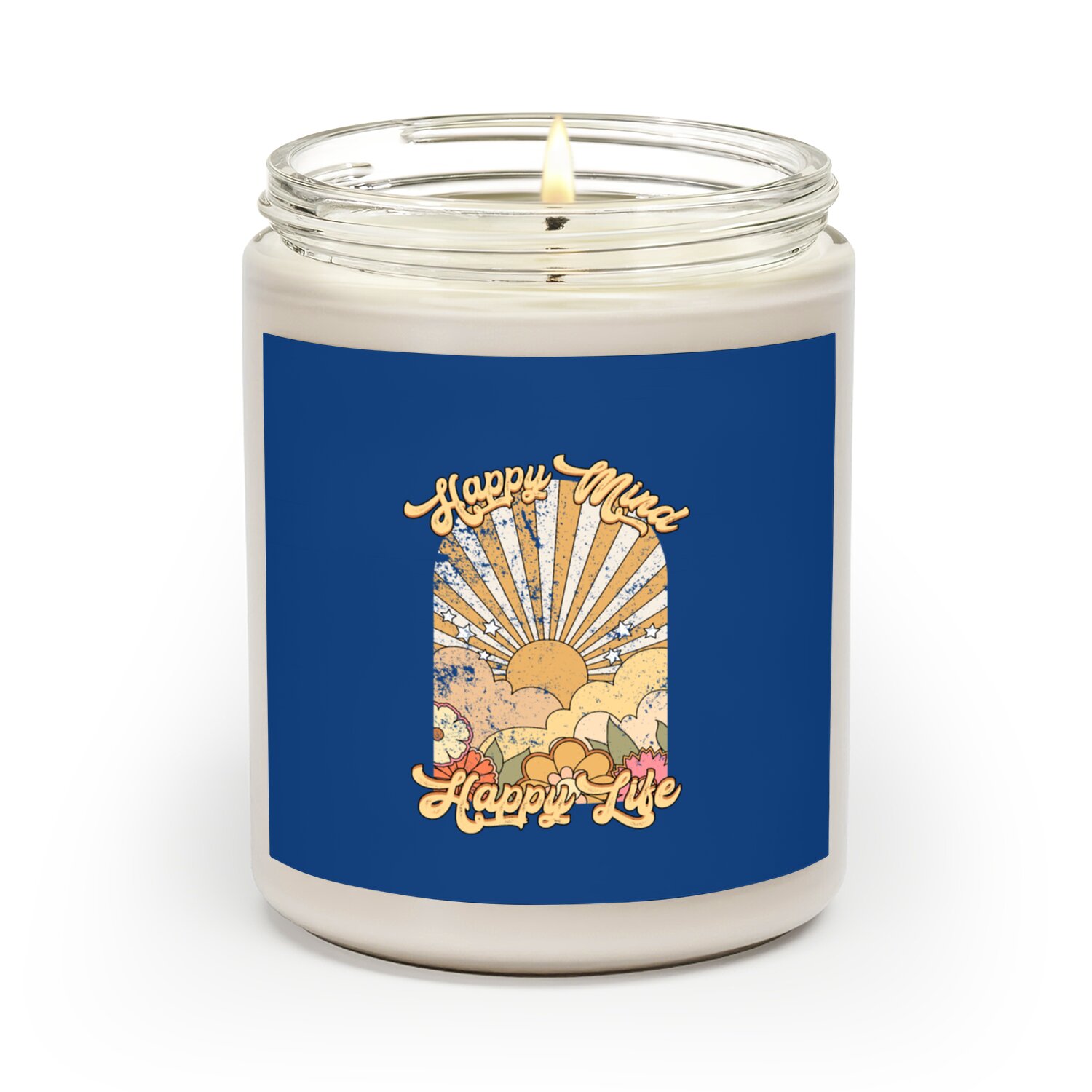 Happy Mind Happy Life Aesthetic Scented Candles, Sunshine Scented Candles