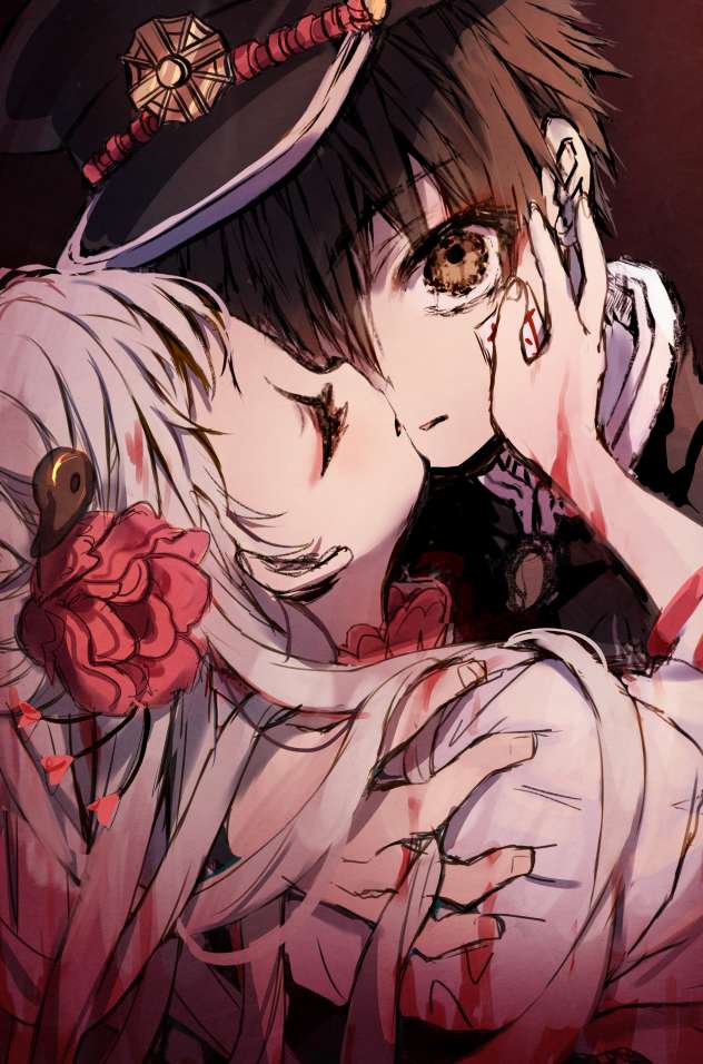 Yashiro le da un beso a hanako rompecabezas en línea