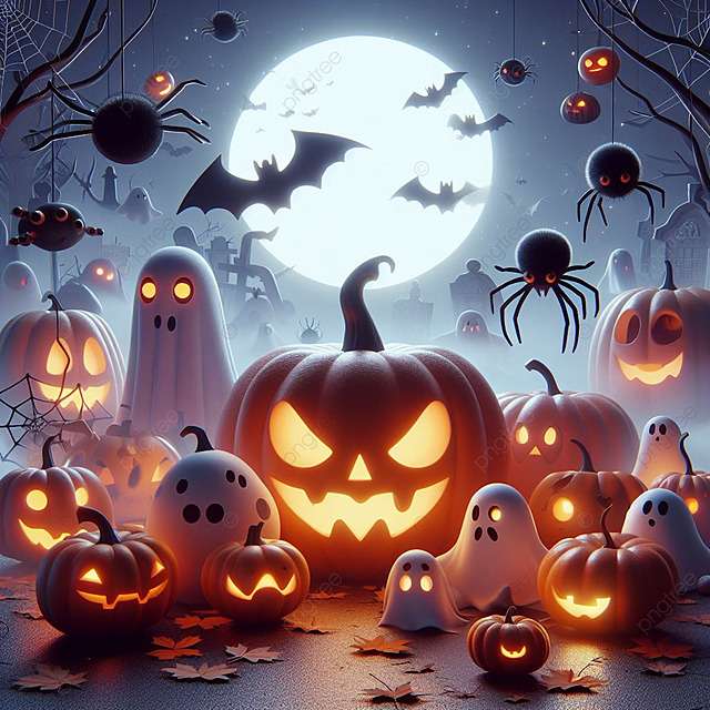 Halloween theme background online puzzle
