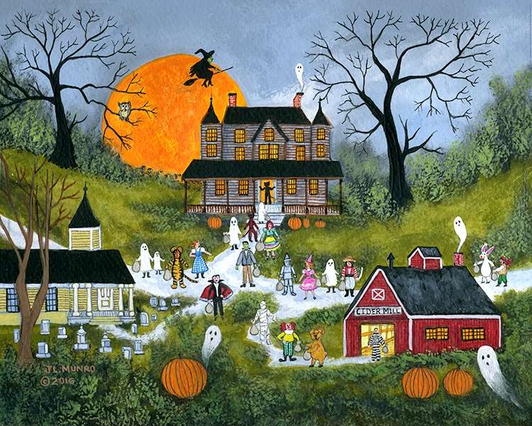 Halloween in the town online puzzle