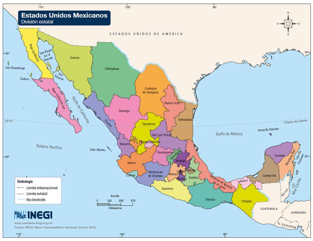 MAPA REPÚBLICA MEXICANA Juegos Gratis Online en Puzzle