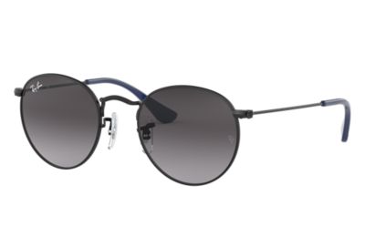 Ray Ban Round Metal Junior Sunglasses Matte Black Frame