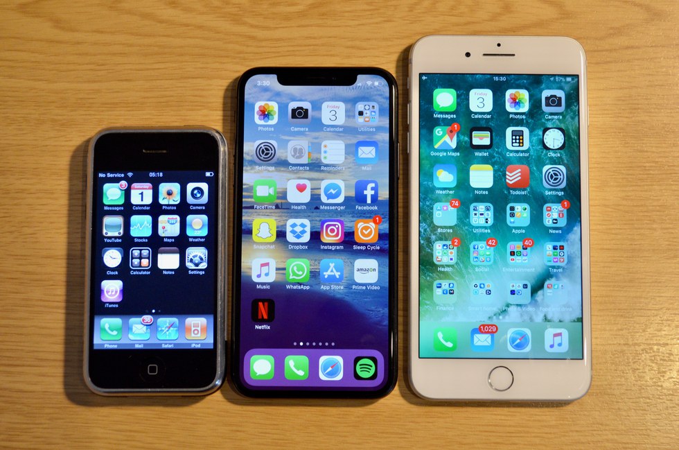 Apple iPhone X hands on images vs iPhone 2G comparison Gearbrain