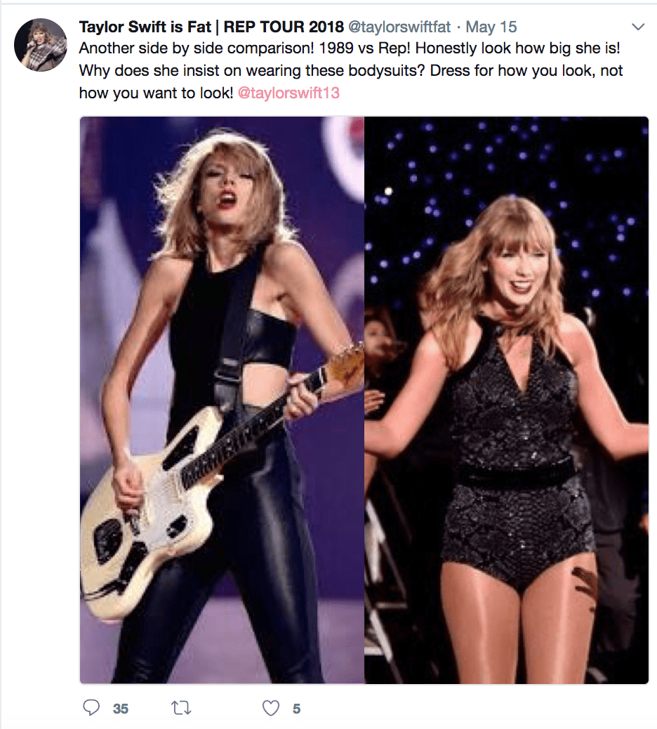 A Fan Called Taylor Swift Fat And It Makes Me Want To Eat A Handful Of