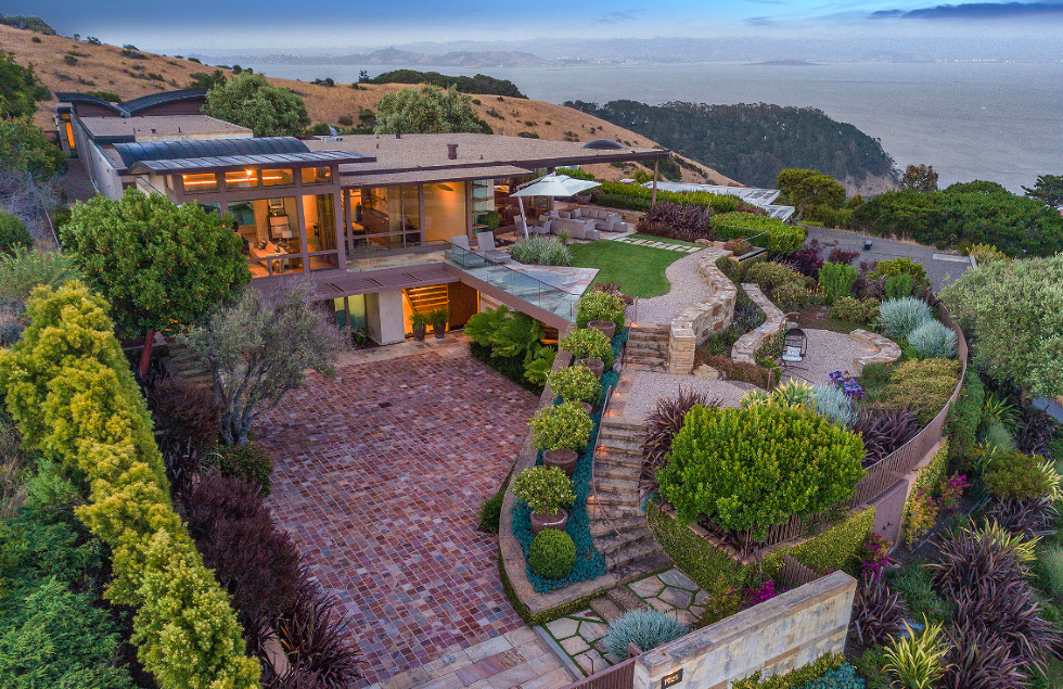 Modern Tiburon home with infinity pool, koi pond, and wine cellar asks