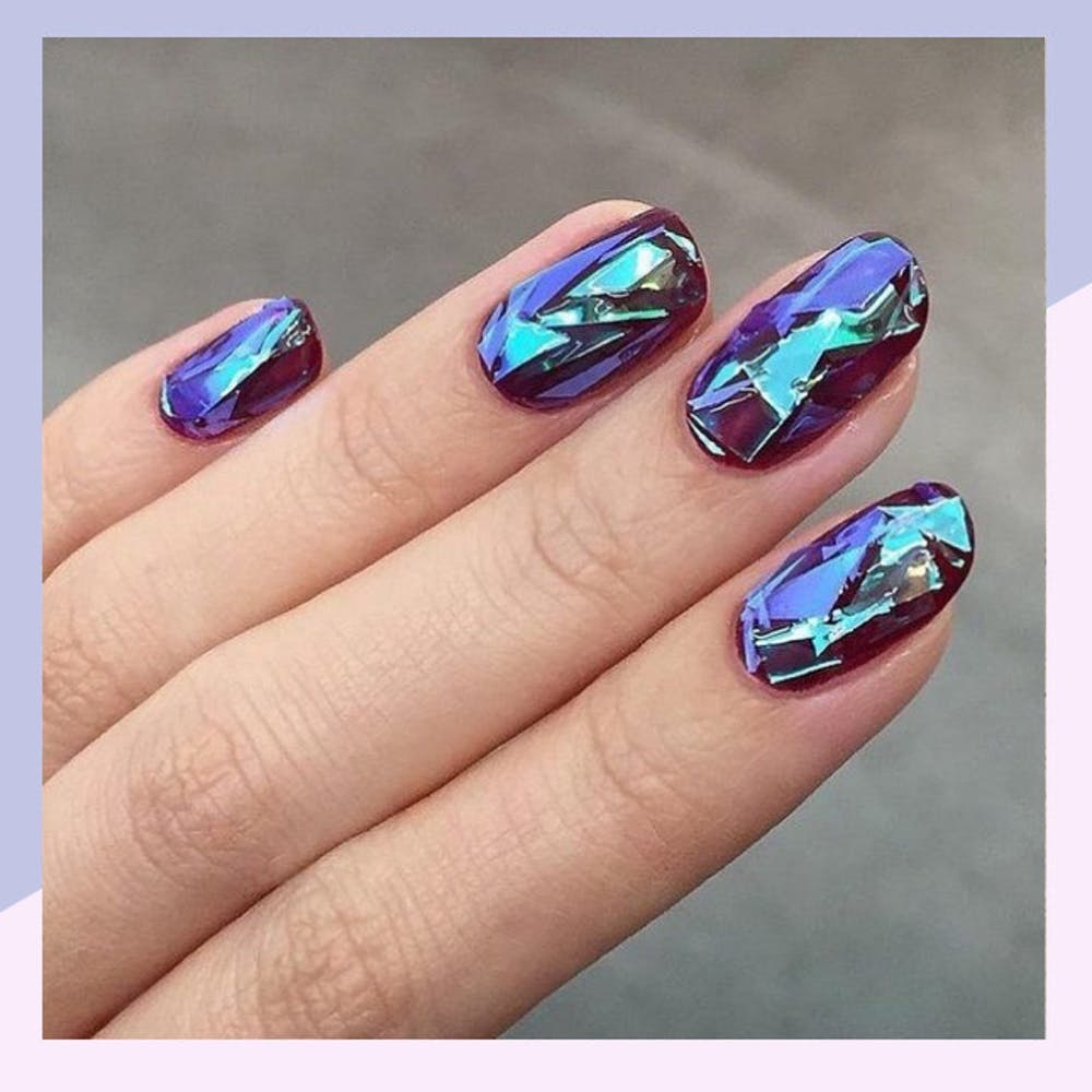 34+ Pink Nails With Gemstones Noviyandipainter