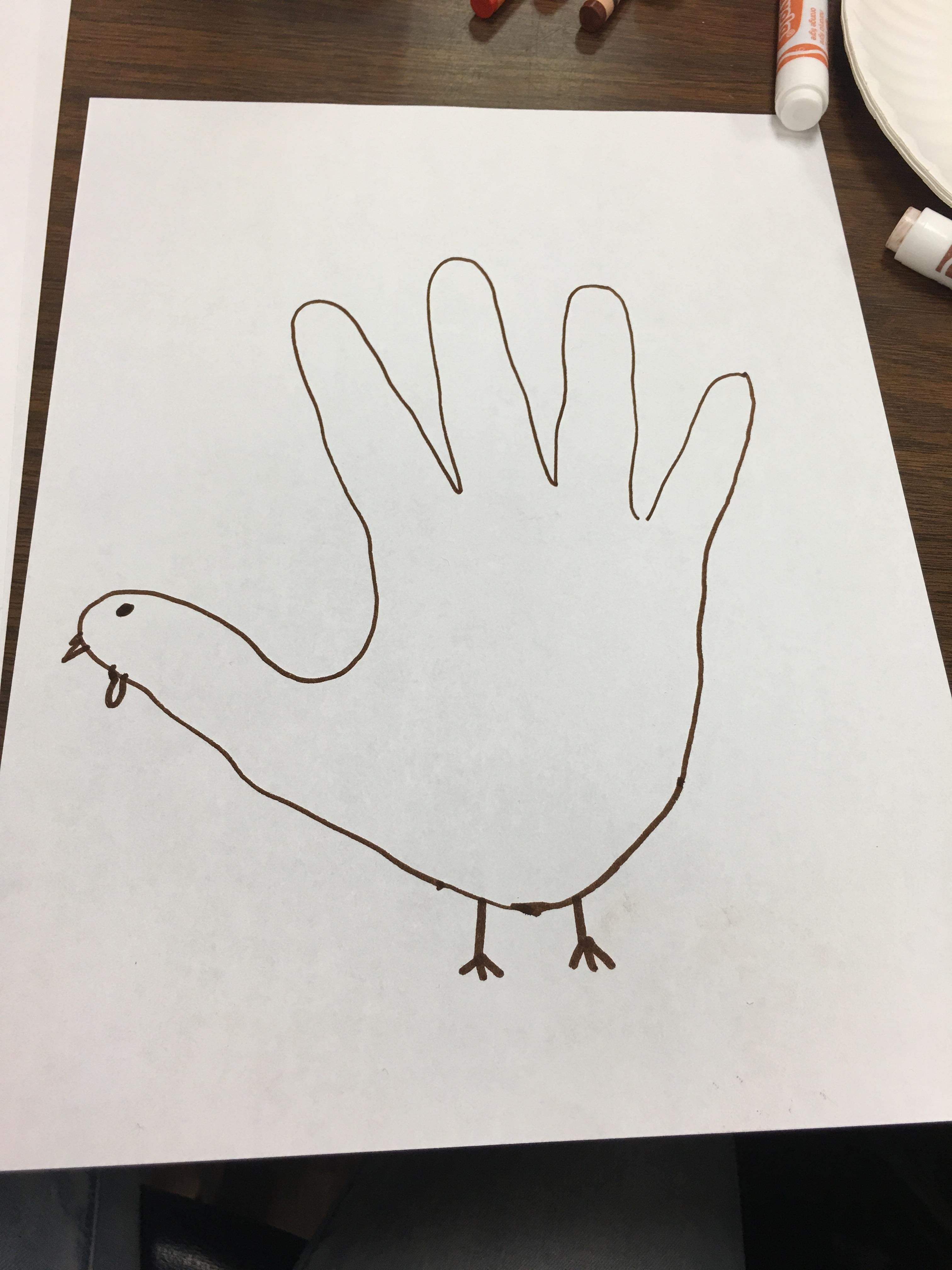 How To Draw A Hand Turkey Step By Step