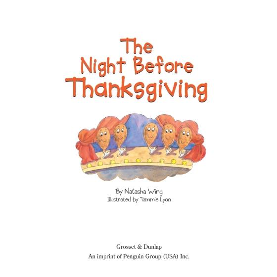 The Night Before Thanksgiving by Natasha Wing 9780448425290 Brightly