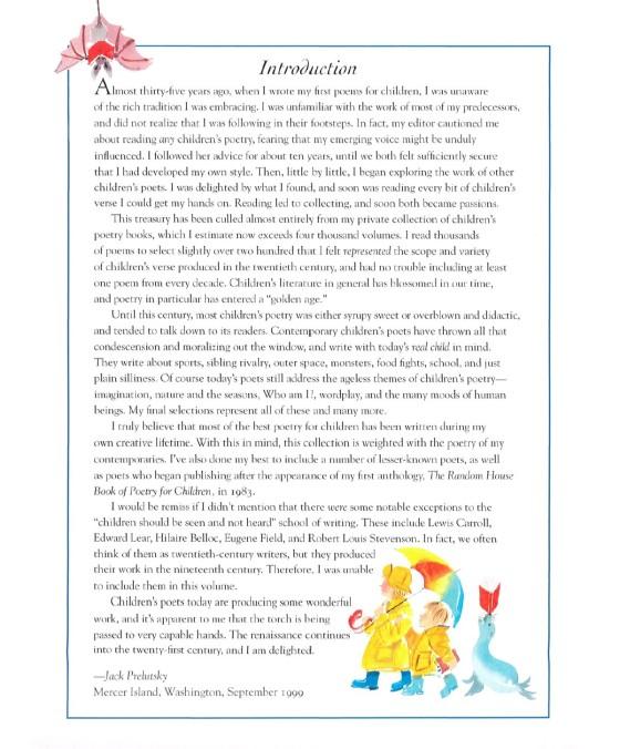 The 20th Century Children's Poetry Treasury 9780679893141 Brightly Shop