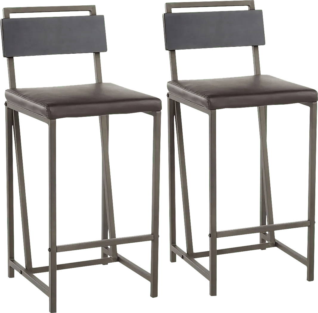 Asaff Black Black,Colors Espresso Brown Counter Height Stool, Set Of 2