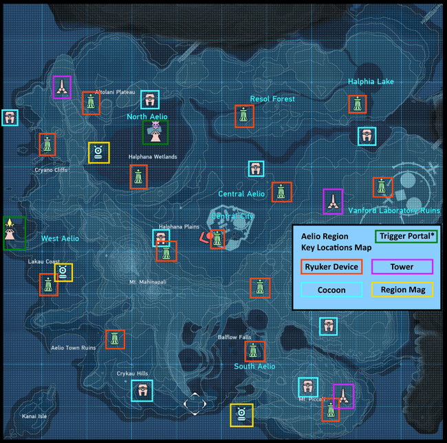 Phantasy Star Online 2 New Genesis All Ryuker Device, Cocoon, Tower